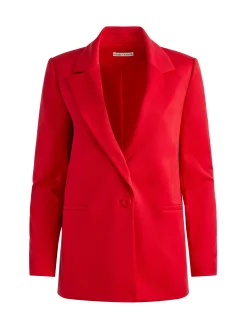 Alice and Olivia DENNY NOTCH COLLAR BOYFRIEND BLAZER PERFECT RUBY*CLOTHING