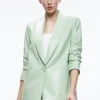Alice and Olivia DENNY VEGAN LEATHER SHAWL COLLAR BLAZER + OLIVIA VEGAN LEATHER SHORT *CLOTHING