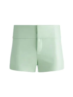 Alice and Olivia DENNY VEGAN LEATHER SHAWL COLLAR BLAZER + OLIVIA VEGAN LEATHER SHORT *CLOTHING
