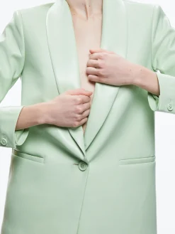 Alice and Olivia DENNY VEGAN LEATHER SHAWL COLLAR BLAZER + OLIVIA VEGAN LEATHER SHORT *CLOTHING