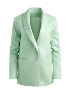 Alice and Olivia DENNY VEGAN LEATHER SHAWL COLLAR BLAZER + OLIVIA VEGAN LEATHER SHORT *CLOTHING