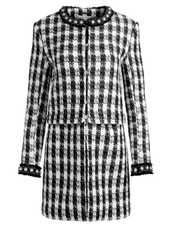 Alice and Olivia DEON TWO-FER TWEED JACKET BLACK/WHITE*FEATURED SHOPS | CLOTHING