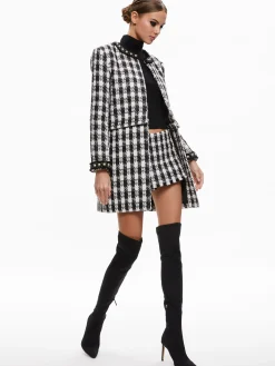 Alice and Olivia DEON TWO-FER TWEED JACKET + MACE TWEED MINI SKORT *CLOTHING