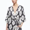 Alice and Olivia DOMINO KIMONO WITH TIE BELT CLASSIC IKAT*CLOTHING