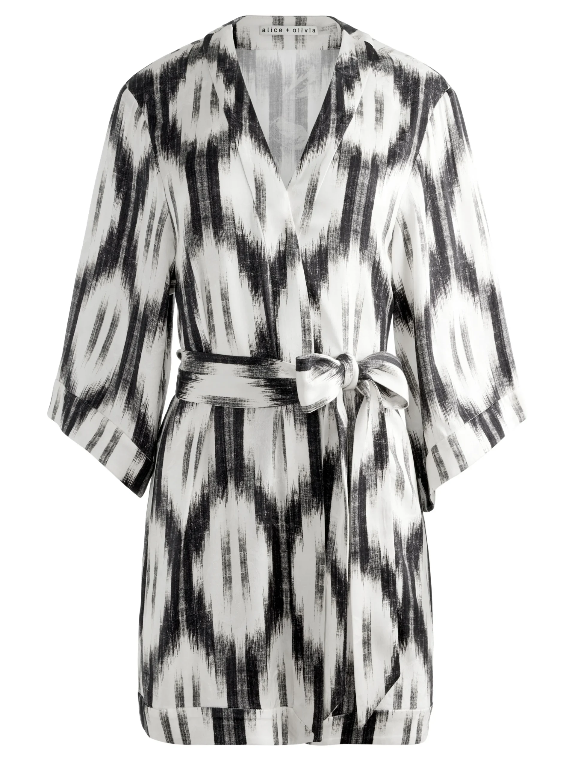 Alice and Olivia DOMINO KIMONO WITH TIE BELT CLASSIC IKAT*CLOTHING