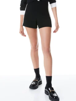 Alice and Olivia DONALD SIDE PANEL SHORT BLACK/OFF WHITE*FEATURED SHOPS | CLOTHING