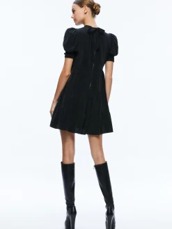 Alice and Olivia DORINE PUFF SLEEVE MINI DRESS BLACK*DRESSES | CLOTHING