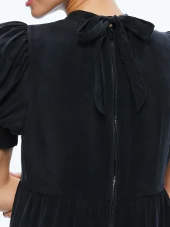 Alice and Olivia DORINE PUFF SLEEVE MINI DRESS BLACK*DRESSES | CLOTHING