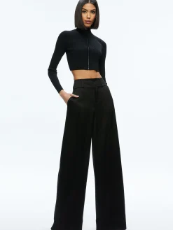 Alice and Olivia DORRIS RIBBED ZIP UP CARDIGAN *FEATURED SHOPS | CLOTHING