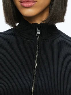 Alice and Olivia DORRIS RIBBED ZIP UP CARDIGAN *FEATURED SHOPS | CLOTHING