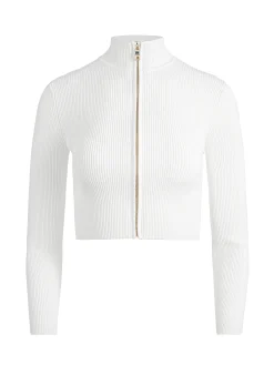 Alice and Olivia DORRIS RIBBED ZIP UP CARDIGAN *FEATURED SHOPS | CLOTHING