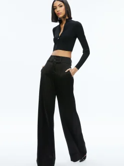 Alice and Olivia DORRIS RIBBED ZIP UP CARDIGAN *FEATURED SHOPS | CLOTHING