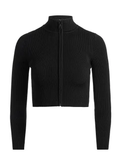 Alice and Olivia DORRIS RIBBED ZIP UP CARDIGAN *FEATURED SHOPS | CLOTHING