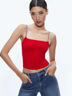 Alice and Olivia DRINA EMBELLISHED STRAP TANK *CLOTHING