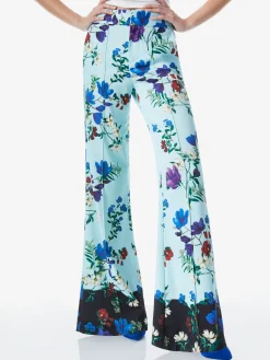 Alice and Olivia DYLAN HIGH WAISTED WIDE LEG PANT BEAUTIFUL BLOOMS LG JULEP*CLOTHING