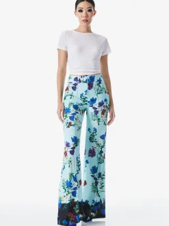 Alice and Olivia DYLAN HIGH WAISTED WIDE LEG PANT BEAUTIFUL BLOOMS LG JULEP*CLOTHING