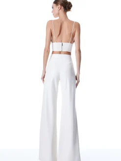 Alice and Olivia DYLAN VEGAN LEATHER WIDE LEG PANT ECRU*FEATURED SHOPS | FEATURED SHOPS | CLOTHING