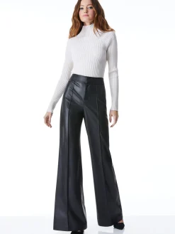 Alice and Olivia DYLAN VEGAN LEATHER WIDE LEG PANT BLACK*FEATURED SHOPS | FEATURED SHOPS | FEATURED SHOPS | CLOTHING
