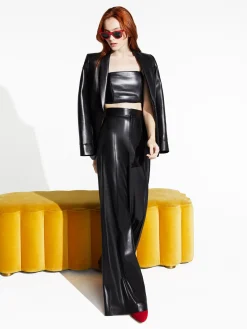 Alice and Olivia DYLAN VEGAN LEATHER WIDE LEG PANT BLACK*FEATURED SHOPS | FEATURED SHOPS | FEATURED SHOPS | CLOTHING