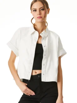 Alice and Olivia EDYTH VEGAN LEATHER BUTTON DOWN *FEATURED SHOPS | FEATURED SHOPS | CLOTHING