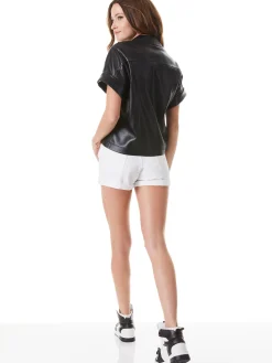 Alice and Olivia EDYTH VEGAN LEATHER BUTTON DOWN *FEATURED SHOPS | FEATURED SHOPS | CLOTHING