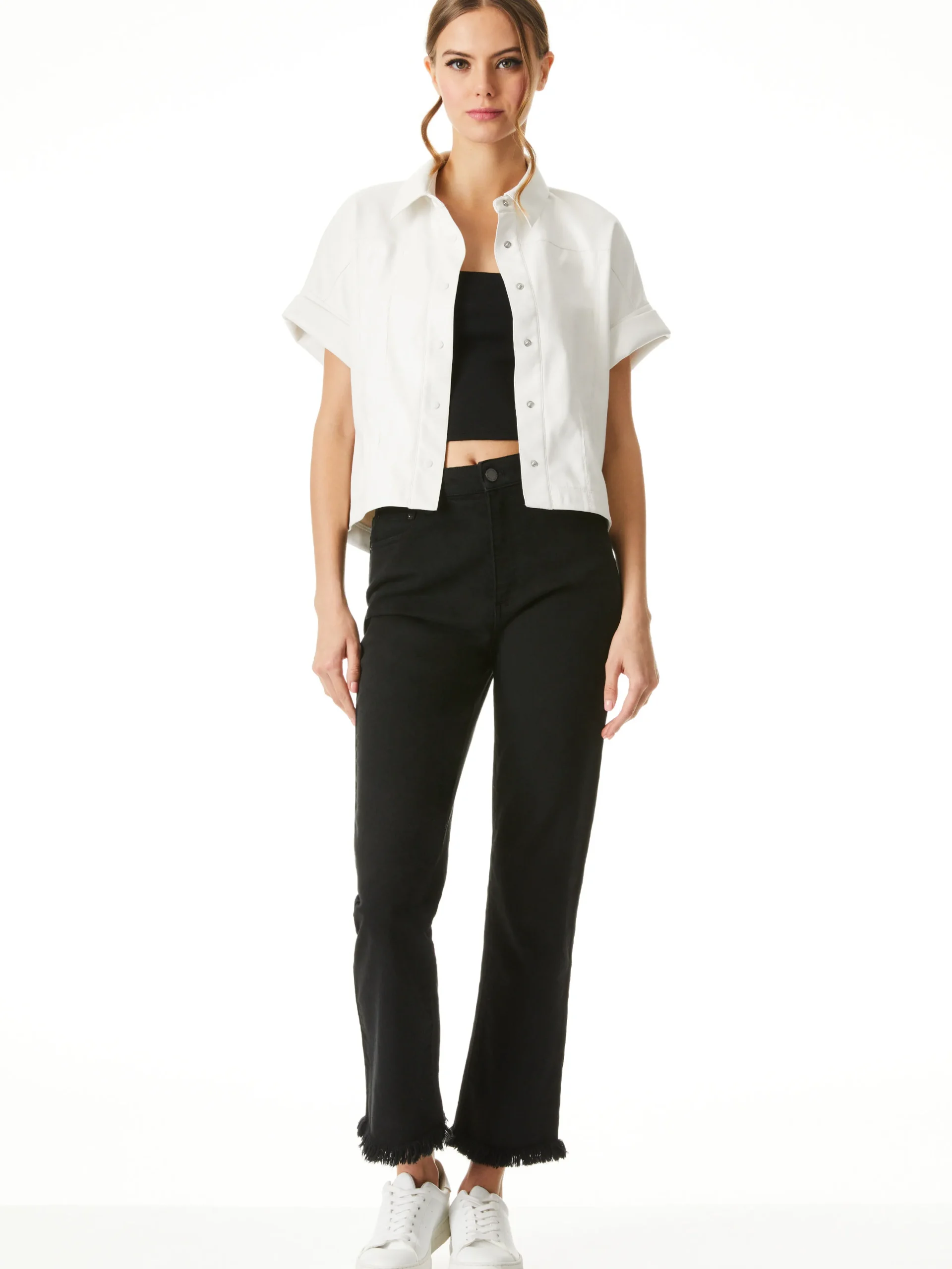 Alice and Olivia EDYTH VEGAN LEATHER BUTTON DOWN *FEATURED SHOPS | FEATURED SHOPS | CLOTHING