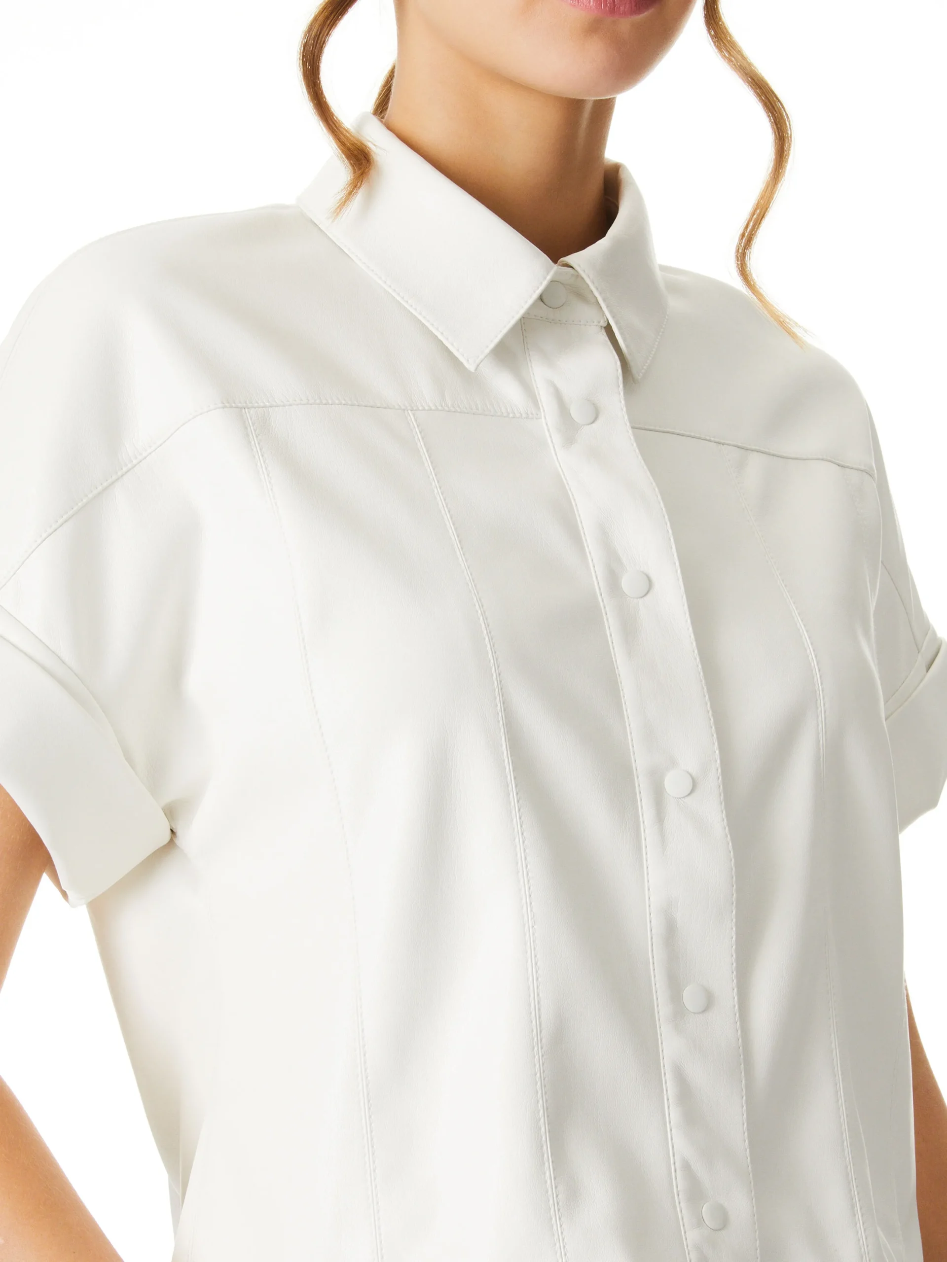Alice and Olivia EDYTH VEGAN LEATHER BUTTON DOWN *FEATURED SHOPS | FEATURED SHOPS | CLOTHING