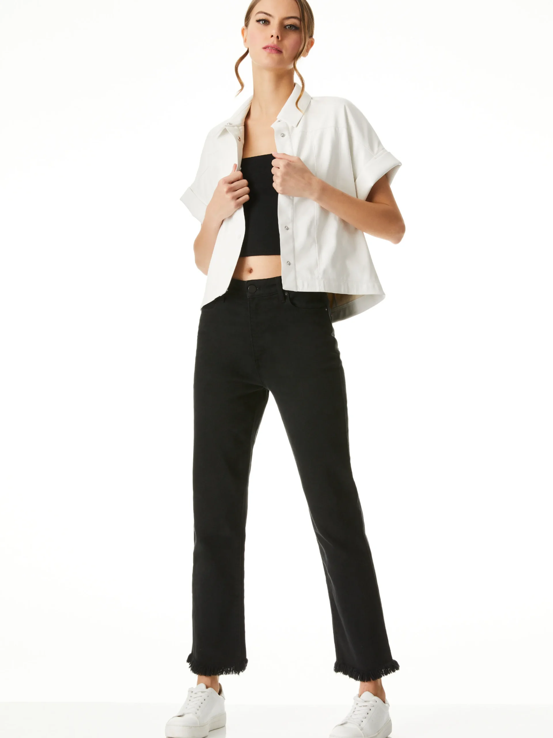 Alice and Olivia EDYTH VEGAN LEATHER BUTTON DOWN *FEATURED SHOPS | FEATURED SHOPS | CLOTHING