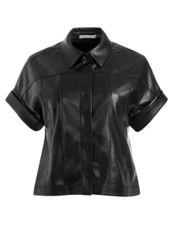 Alice and Olivia EDYTH VEGAN LEATHER BUTTON DOWN *FEATURED SHOPS | FEATURED SHOPS | CLOTHING