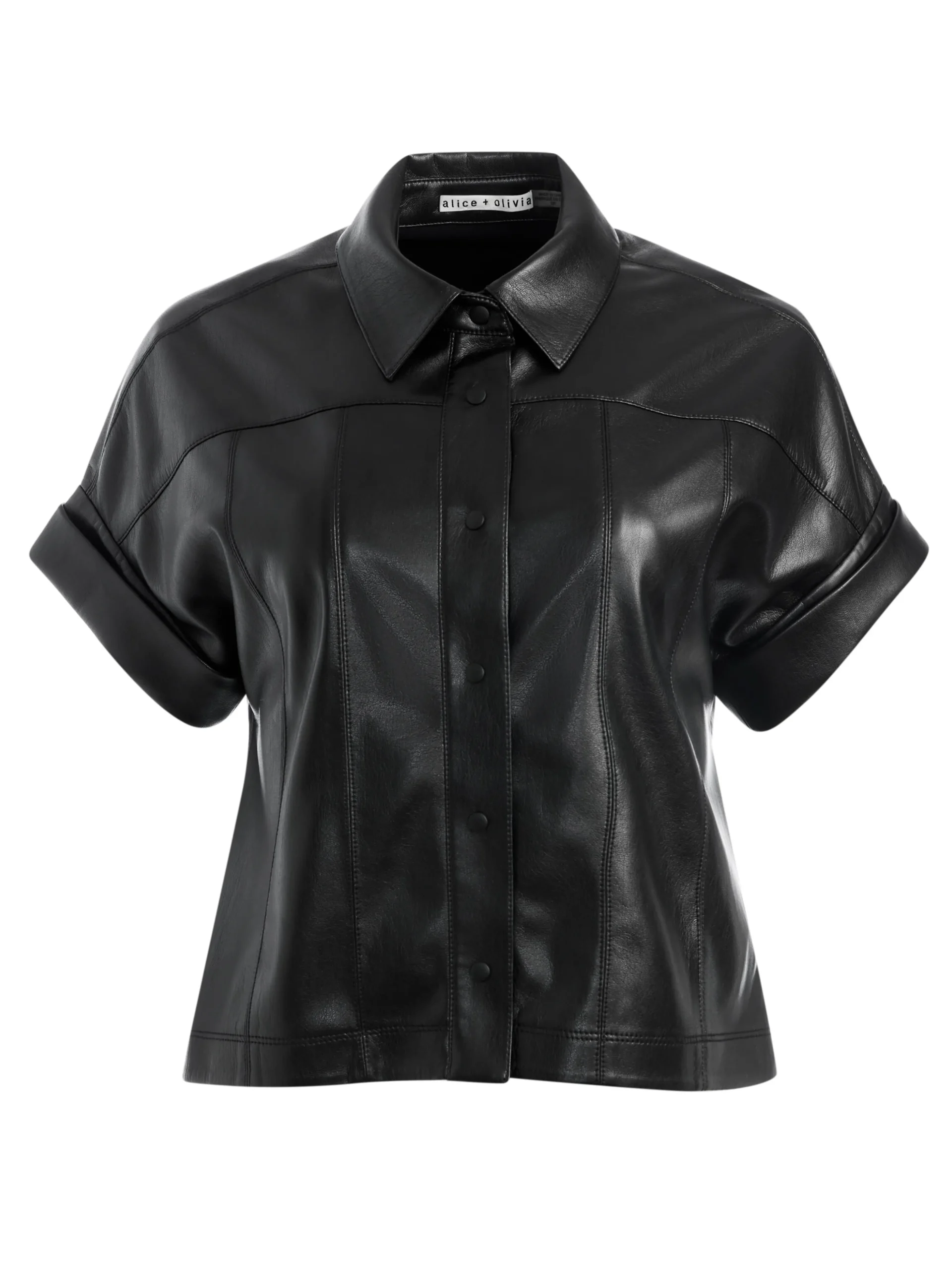 Alice and Olivia EDYTH VEGAN LEATHER BUTTON DOWN *FEATURED SHOPS | FEATURED SHOPS | CLOTHING