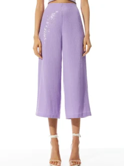 Alice and Olivia ELBA SEQUIN HIGH WAISTED ANKLE PANT LAVENDER*CLOTHING