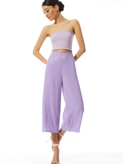 Alice and Olivia ELBA SEQUIN HIGH WAISTED ANKLE PANT LAVENDER*CLOTHING