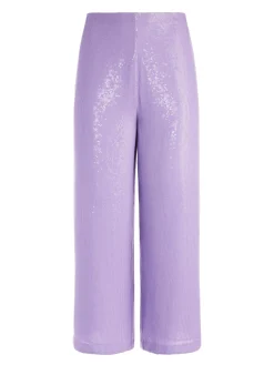 Alice and Olivia ELBA SEQUIN HIGH WAISTED ANKLE PANT LAVENDER*CLOTHING