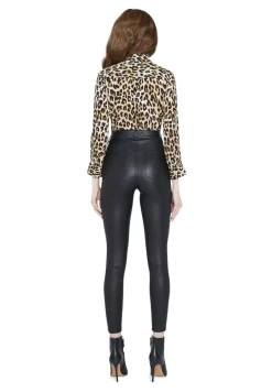 Alice and Olivia ELOISE BUTTON DOWN LEOPARD BLOUSE SPOTTED LEOPARD MULTI*CLOTHING