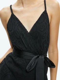 Alice and Olivia EMELIA V-NECK EYELET RUFFLE MAXI DRESS *DRESSES | CLOTHING