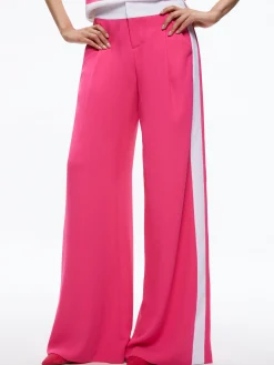Alice and Olivia ERIC MID RISE PANT WITH TUX STRIPE *CLOTHING