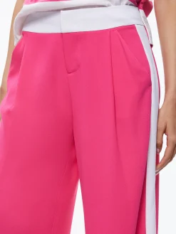 Alice and Olivia ERIC MID RISE PANT WITH TUX STRIPE *CLOTHING