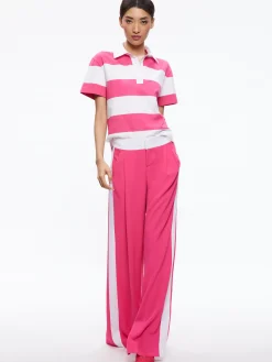 Alice and Olivia ERIC MID RISE PANT WITH TUX STRIPE *CLOTHING