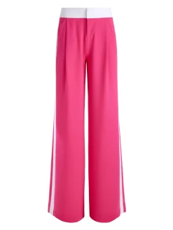 Alice and Olivia ERIC MID RISE PANT WITH TUX STRIPE *CLOTHING