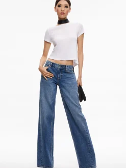 Alice and Olivia ERNIE LOW RISE BUCKLE BACK JEAN AVERY BLUE*FEATURED SHOPS | CLOTHING | CLOTHING