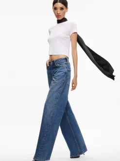 Alice and Olivia ERNIE LOW RISE BUCKLE BACK JEAN AVERY BLUE*FEATURED SHOPS | CLOTHING | CLOTHING