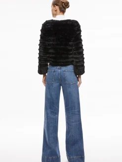 Alice and Olivia FAWN FAUX FUR TEXTURED JACKET *CLOTHING