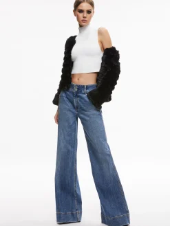 Alice and Olivia FAWN FAUX FUR TEXTURED JACKET *CLOTHING