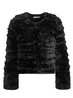 Alice and Olivia FAWN FAUX FUR TEXTURED JACKET *CLOTHING