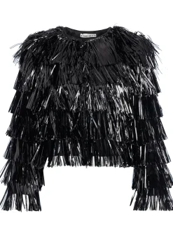 Alice and Olivia FAWN FRINGE TINSEL JACKET *CLOTHING