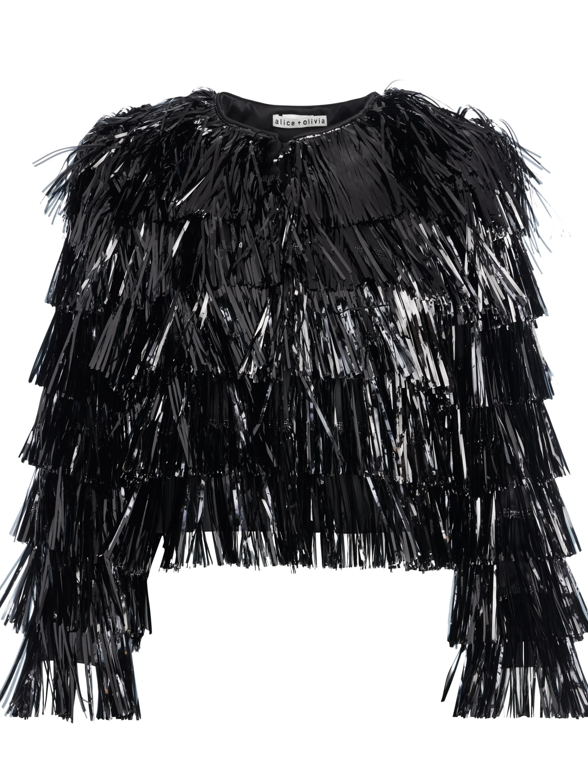 Alice and Olivia FAWN FRINGE TINSEL JACKET *CLOTHING