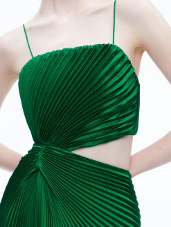 Alice and Olivia FAYETH CUT OUT ASYMMETRICAL HEM MIDI DRESS *DRESSES | DRESSES | CLOTHING