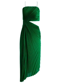 Alice and Olivia FAYETH CUT OUT ASYMMETRICAL HEM MIDI DRESS *DRESSES | DRESSES | CLOTHING