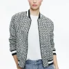 Alice and Olivia FELISA VARSITY BOMBER JACKET BLACK/OFF WHITE*FEATURED SHOPS | CLOTHING