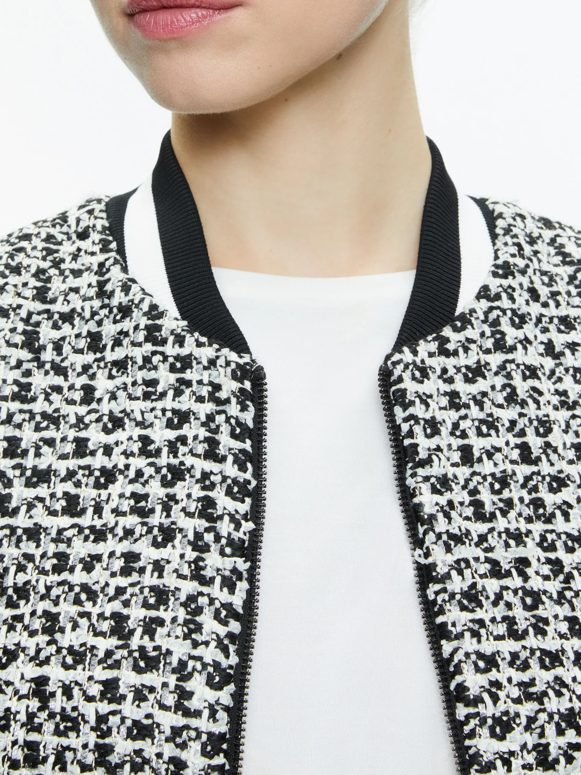 Alice and Olivia FELISA VARSITY BOMBER JACKET BLACK/OFF WHITE*FEATURED SHOPS | CLOTHING